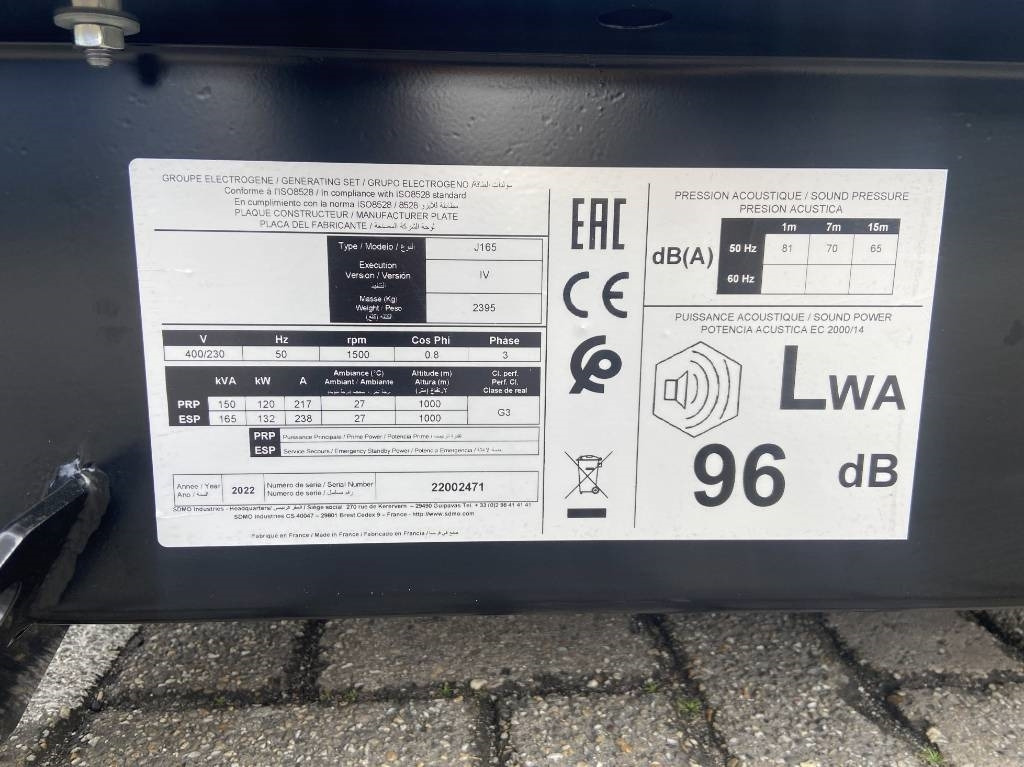 Sdmo J165 - 165 kVA Generator - DPX-17108 - Generator: slika 4 Sdmo J165 - 165 kVA Generator - DPX-17108 - Generator: slika 4