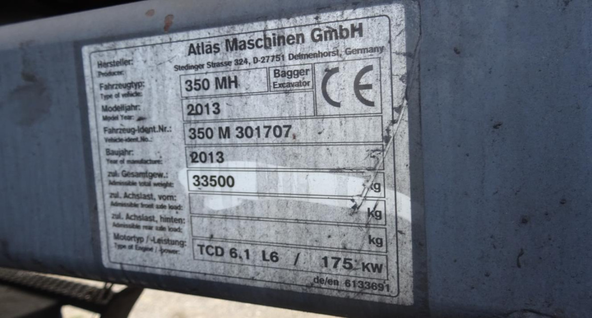Maszyna przeładunkowa ATLAS 350MH - 2013/2018 - 166kW - 15,9m zasięgu - Bager za prekladanje primarnih/ Sekundarnih surovin: slika 4 Maszyna przeładunkowa ATLAS 350MH - 2013/2018 - 166kW - 15,9m zasięgu - Bager za prekladanje primarnih/ Sekundarnih surovin: slika 4
