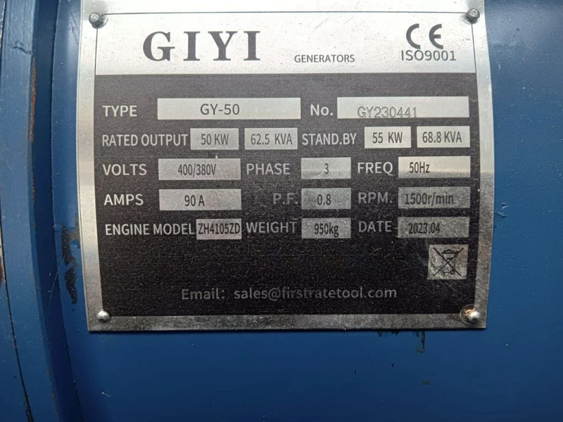 Nov Generator Giyi GY50 , 62.5 Kva , New Diesel Generator . 3 Phase: slika 12