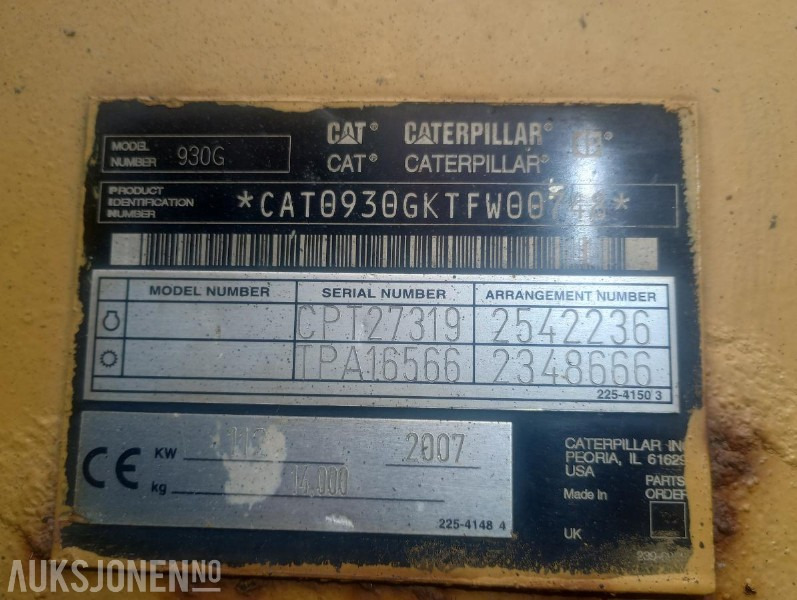 2007 Cat 950 G HJULLASTER - 6237 Timer - Kolesni nakladalec: slika 2 2007 Cat 950 G HJULLASTER - 6237 Timer - Kolesni nakladalec: slika 2