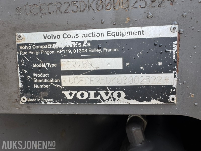 2013 Volvo ECR25D gravemaskin med 3 skuffer lizing 2013 Volvo ECR25D gravemaskin med 3 skuffer: slika 12