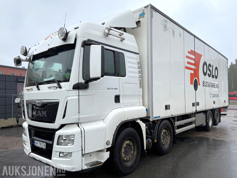 2016 MAN TGS 35.380, 36-paller, 480hk, baklem, sideåpning, cruise, ryggekamera, 2x S90 strøkasser - Tovornjak zabojnik: slika 1 2016 MAN TGS 35.380, 36-paller, 480hk, baklem, sideåpning, cruise, ryggekamera, 2x S90 strøkasser - Tovornjak zabojnik: slika 1