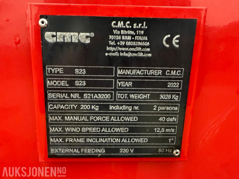 Dvižna ploščad 2022 CMC S23 spiderlift, 23m arb.høyde, automatisk nivellering, merkefrie belter, radiokontroll, Diesel/ 230V: slika 31