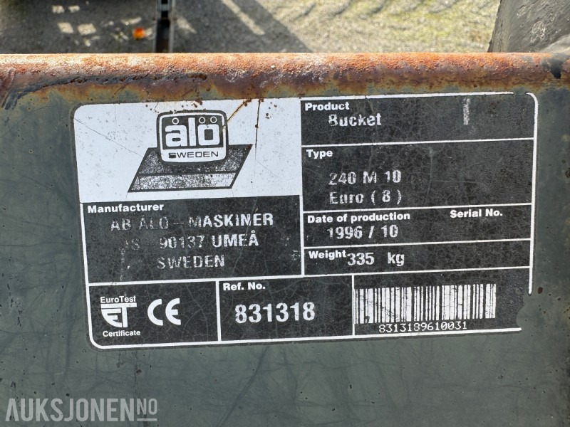 1996 Ålø 240 M 10 Skuffe for traktor - Kmetijski stroj: slika 5 1996 Ålø 240 M 10 Skuffe for traktor - Kmetijski stroj: slika 5