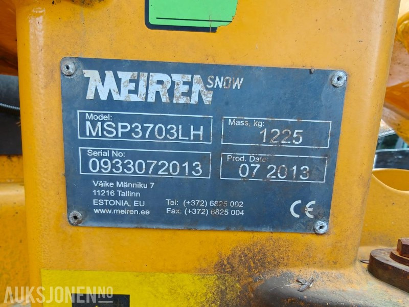 2013 Meiren MSP3703 LH - Snøplog med slapseskjær og parallellogram - Tovornjak: slika 2 2013 Meiren MSP3703 LH - Snøplog med slapseskjær og parallellogram - Tovornjak: slika 2