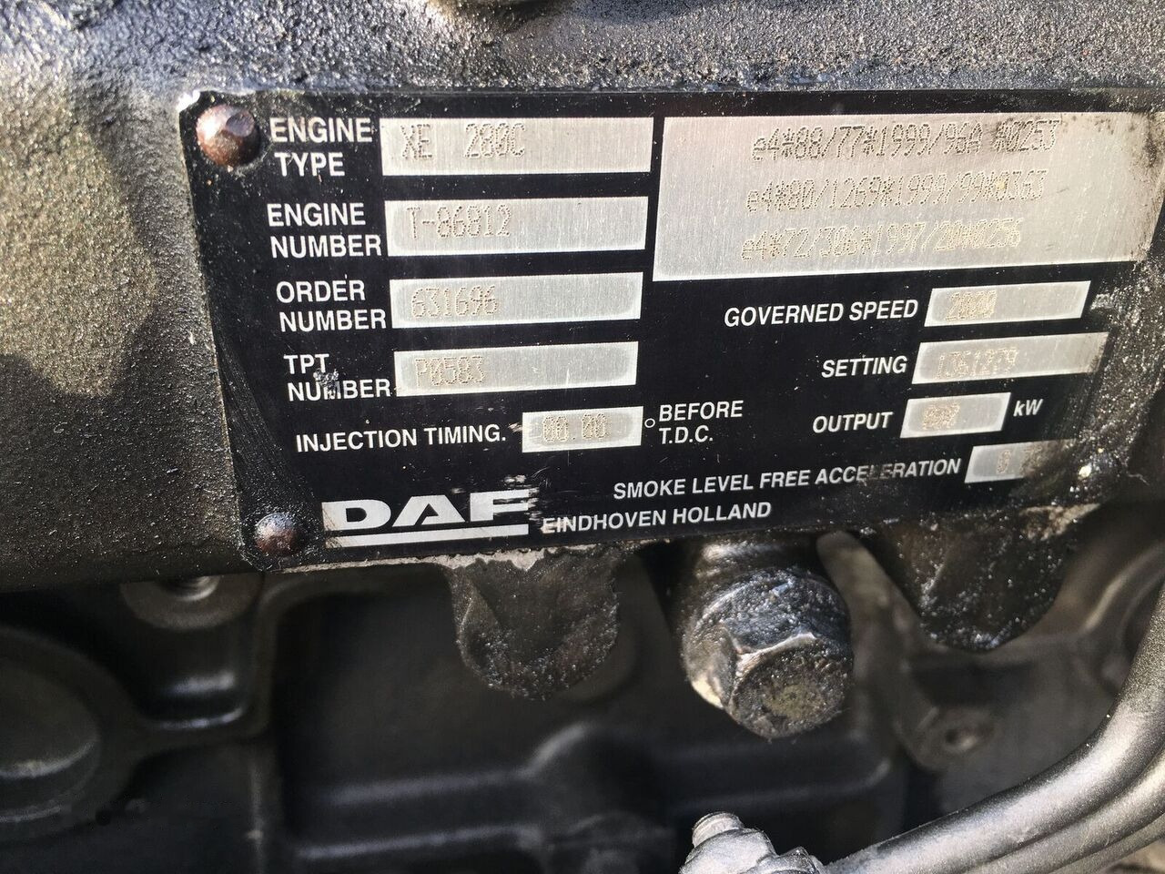 DAF XE 280C DAF CF 85, XF 95 - Motor za Tovornjak: slika 2 DAF XE 280C DAF CF 85, XF 95 - Motor za Tovornjak: slika 2