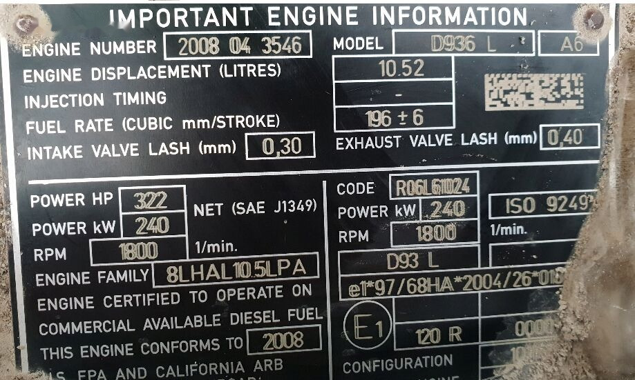 Liebherr D936L A6 - Motor za Kolesni nakladalec: slika 1 Liebherr D936L A6 - Motor za Kolesni nakladalec: slika 1