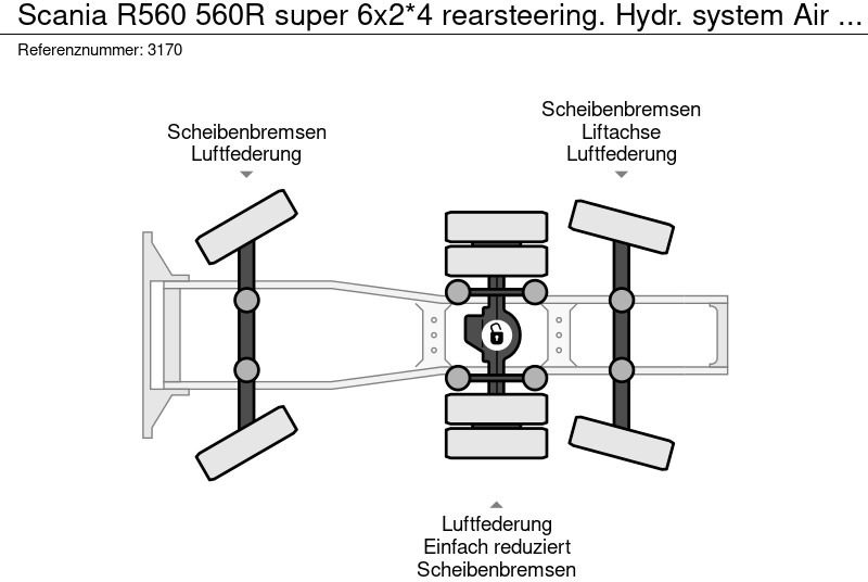 Vlačilec Scania R560 560R super 6x2*4 rearsteering. Hydr. system Air / Air suspension: slika 19