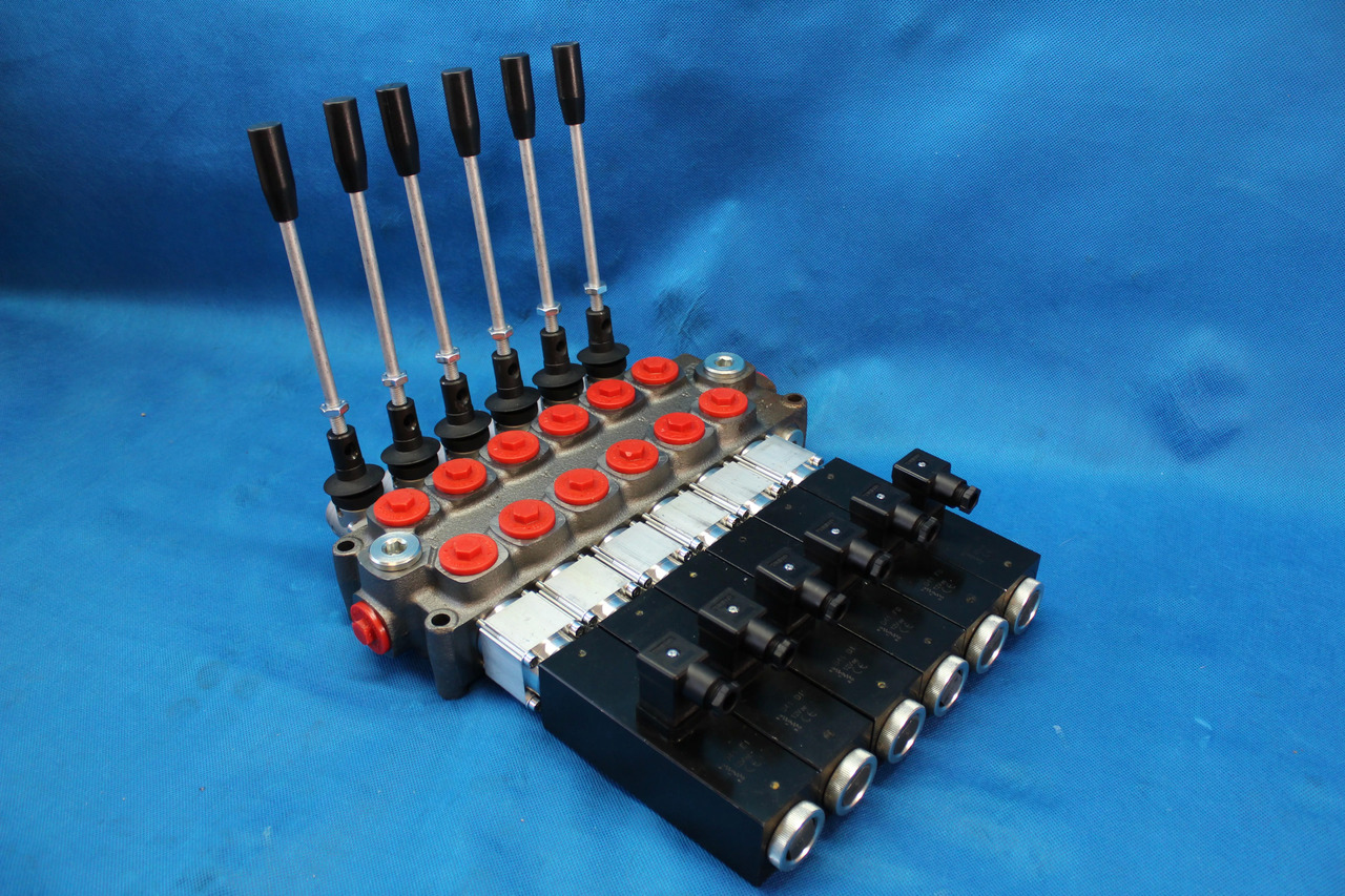 6 Sections Directional Control Valve Galtech Q95 120 l/min 31 GPM Electric solen for HDS-edged and cranes. - Letališka oprema: slika 1 6 Sections Directional Control Valve Galtech Q95 120 l/min 31 GPM Electric solen for HDS-edged and cranes. - Letališka oprema: slika 1