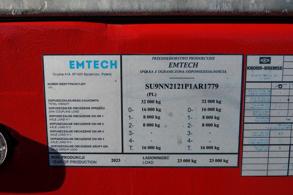 Emtech NACZEPA LAWETA / NISKOPODWOZIE / ROZCIĄGANA  lizing Emtech NACZEPA LAWETA / NISKOPODWOZIE / ROZCIĄGANA: slika 17