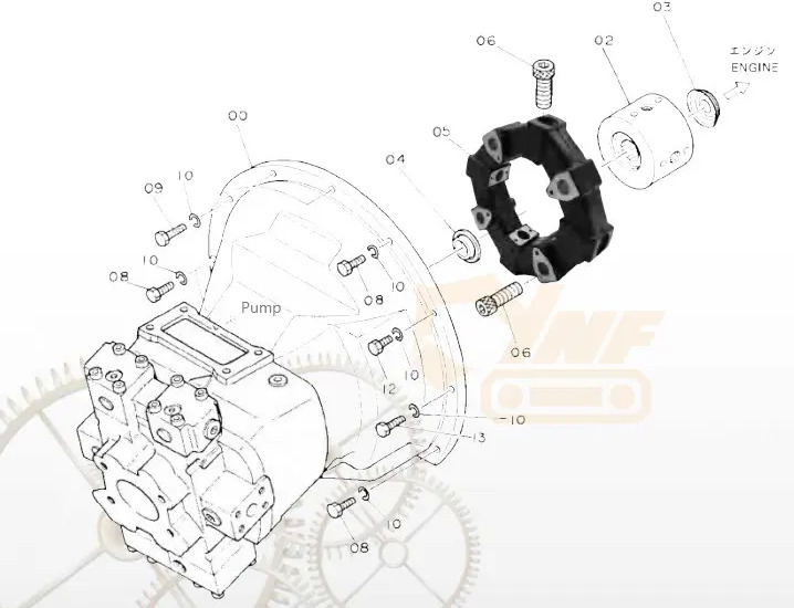 Sklopka in deli za Bager 331/25063 Cf-A-50 Size 50 50A Flexible Rubber Coupling E120 E312 Excavator Hydraulic Pump Flexible Rubber Coupling: slika 6 Sklopka in deli za Bager 331/25063 Cf-A-50 Size 50 50A Flexible Rubber Coupling E120 E312 Excavator Hydraulic Pump Flexible Rubber Coupling: slika 6