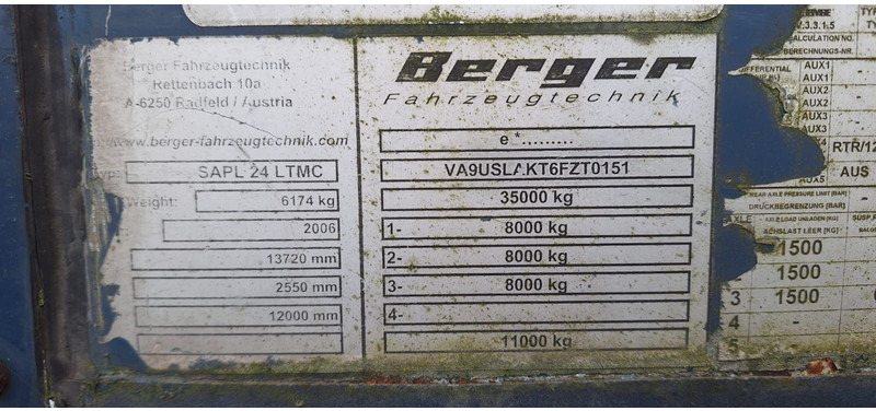 Berger SAPL 24LT_MC Plane Spriegel - Polprikolica s ponjavo: slika 4 Berger SAPL 24LT_MC Plane Spriegel - Polprikolica s ponjavo: slika 4
