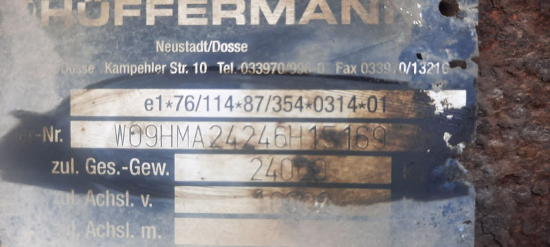 Huffermann HMA2424 3 Achser - Kontejnerska prikolica/ Prikolica z zamenljivim tovoriščem: slika 5 Huffermann HMA2424 3 Achser - Kontejnerska prikolica/ Prikolica z zamenljivim tovoriščem: slika 5