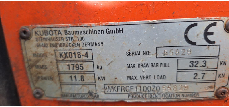 Kubota KX018-4 - Mini bager: slika 4 Kubota KX018-4 - Mini bager: slika 4