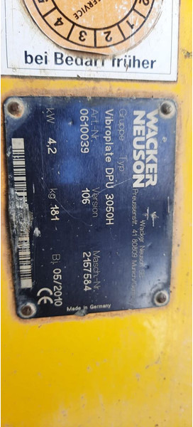Wacker Rüttelplatte DPU 3050H - Vibracijska plošča: slika 4 Wacker Rüttelplatte DPU 3050H - Vibracijska plošča: slika 4