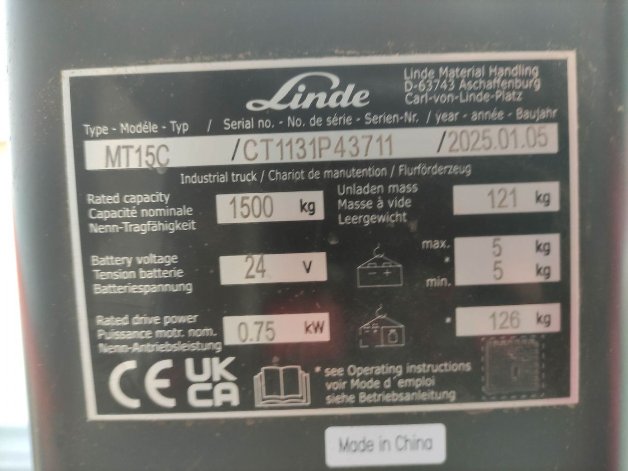 Linde MT15C - Paletni viličar: slika 5 Linde MT15C - Paletni viličar: slika 5
