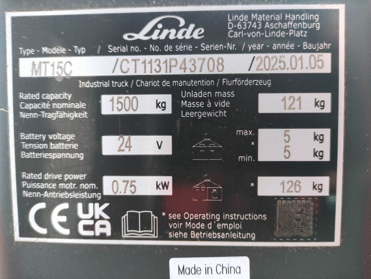 Linde MT15C - Paletni viličar: slika 5 Linde MT15C - Paletni viličar: slika 5