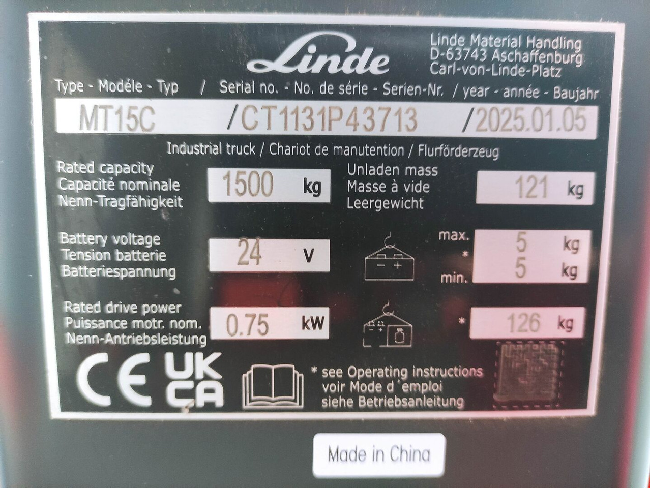 Linde MT15C - Paletni viličar: slika 5 Linde MT15C - Paletni viličar: slika 5