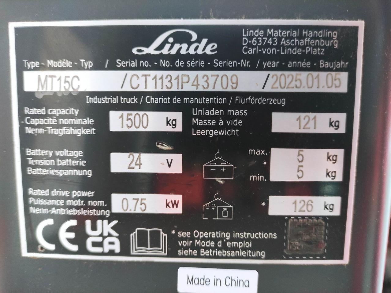 Linde MT15C - Paletni viličar: slika 5 Linde MT15C - Paletni viličar: slika 5
