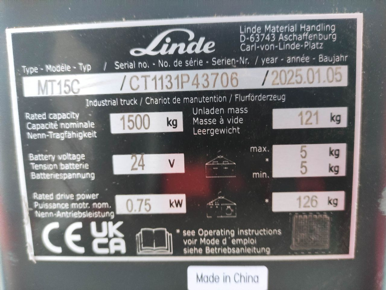 Linde MT15C - Paletni viličar: slika 5 Linde MT15C - Paletni viličar: slika 5