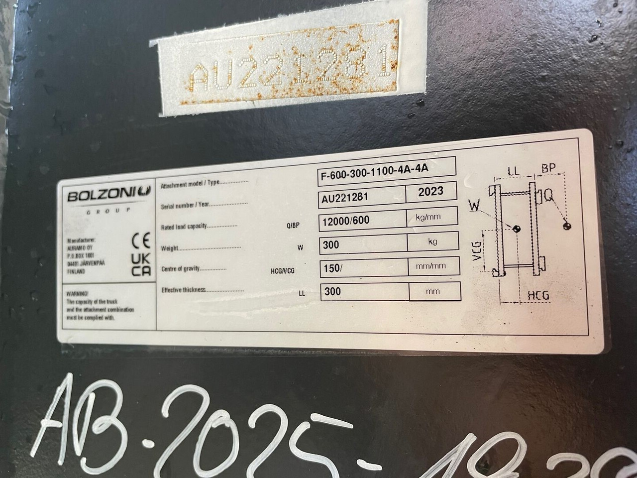 Bolzoni F-600-300-1100-41-KA - Priključek za Viličar: slika 5 Bolzoni F-600-300-1100-41-KA - Priključek za Viličar: slika 5