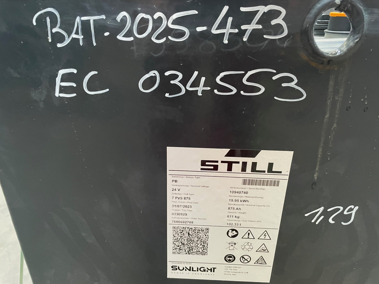 Sunlight 24V 7 PZS 875 - Akumulator za Oprema za rokovanje z materiali: slika 3 Sunlight 24V 7 PZS 875 - Akumulator za Oprema za rokovanje z materiali: slika 3