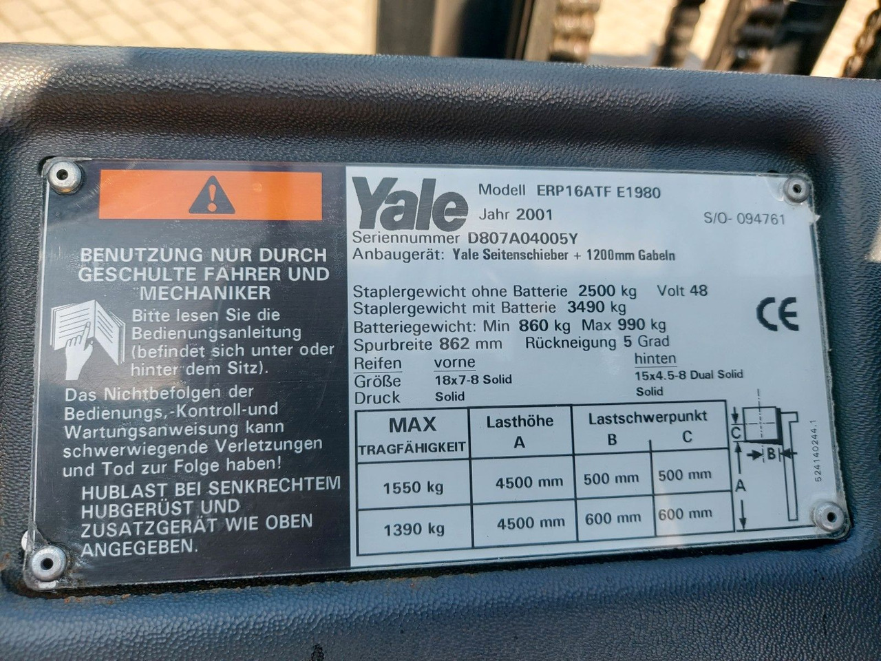 Električni viličar Yale Stapler ERP16ATF E1980 48Volt 1550kg: slika 13