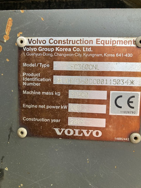 Pelle sur chenilles VOLVO EC360 CNL - Bager goseničar: slika 5 Pelle sur chenilles VOLVO EC360 CNL - Bager goseničar: slika 5