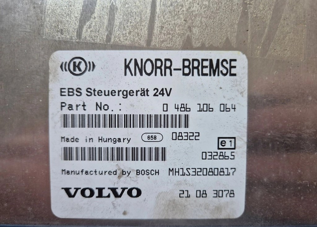 STEROWNIK KASETA EBS KNORR-BREMSE 0486106064 21083078 - ECU: slika 2 STEROWNIK KASETA EBS KNORR-BREMSE 0486106064 21083078 - ECU: slika 2