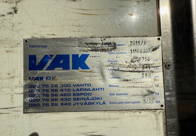 VAKKuorma-auton päällirakenteet - Hladilno zamenljivo tovorišče: slika 3 VAKKuorma-auton päällirakenteet - Hladilno zamenljivo tovorišče: slika 3