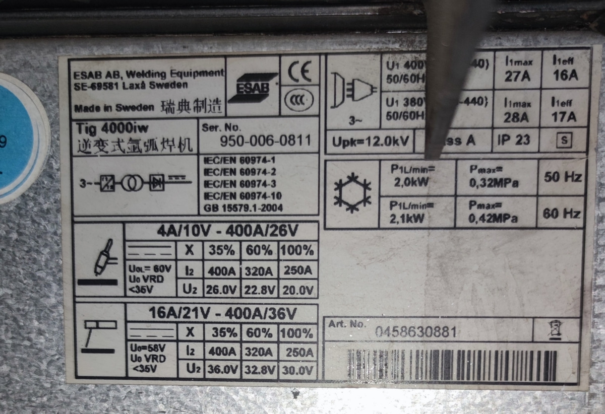 ESAB AB Tig 400iw - Varilna oprema: slika 4 ESAB AB Tig 400iw - Varilna oprema: slika 4