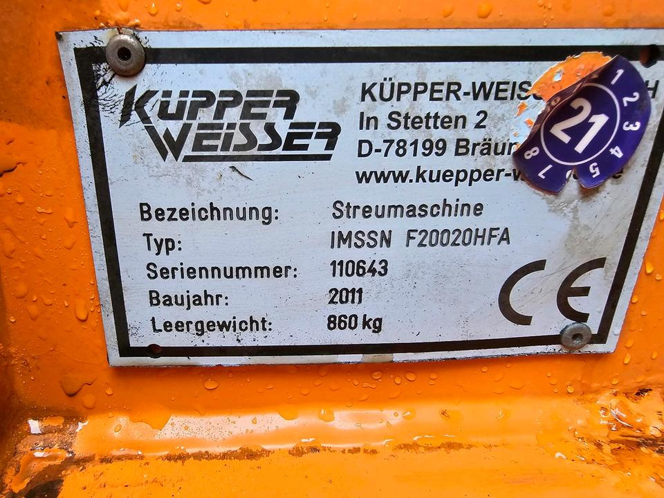 Posipalnik peska/ Soli Küpper-Weisser IMSSM F20020HFA Salzstreuer Salzsilo Streuautomat Winterdienst Unimog 405 U300 U 400 500 530 527 423 427 318 218 ThermoMat Schmidt Stratos Mulag Parkrahmen: slika 9