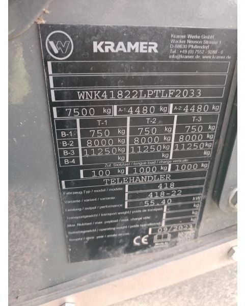 KRAMER KT276 - Teleskopski viličar: slika 5 KRAMER KT276 - Teleskopski viličar: slika 5