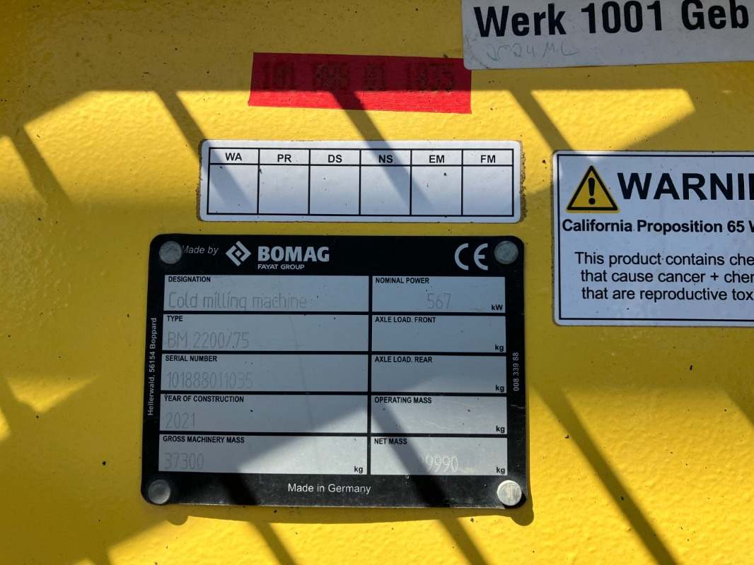BOMAG DE BM 2200/75 Stage IV/Tier 4f - Freza za asfalt: slika 2 BOMAG DE BM 2200/75 Stage IV/Tier 4f - Freza za asfalt: slika 2