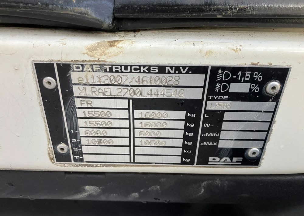 DAF Daf FL 16.250 euro  6 ramo do zabudowy - Tovornjak-šasija: slika 5 DAF Daf FL 16.250 euro  6 ramo do zabudowy - Tovornjak-šasija: slika 5