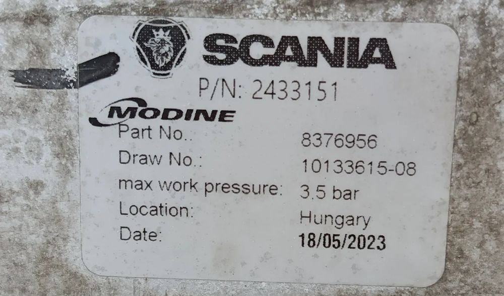 Scania S CHŁODNICA POWIETRZA INTERCOOLER 2433151 - Vmesni hladilnik za Tovornjak: slika 3 Scania S CHŁODNICA POWIETRZA INTERCOOLER 2433151 - Vmesni hladilnik za Tovornjak: slika 3