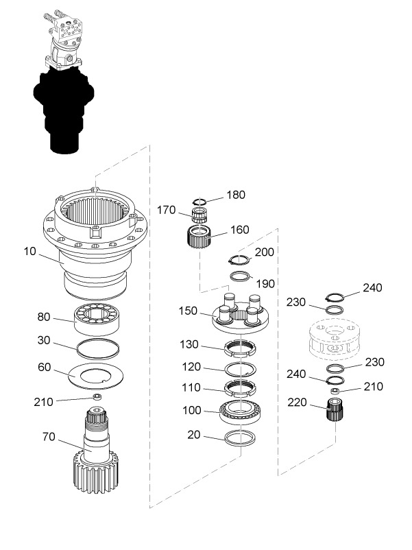 Sennebogen ZF DR250 053017 and ZF DR350 250184 slewing gear - Nihajni motor za Bager za prekladanje primarnih/ Sekundarnih surovin: slika 2 Sennebogen ZF DR250 053017 and ZF DR350 250184 slewing gear - Nihajni motor za Bager za prekladanje primarnih/ Sekundarnih surovin: slika 2