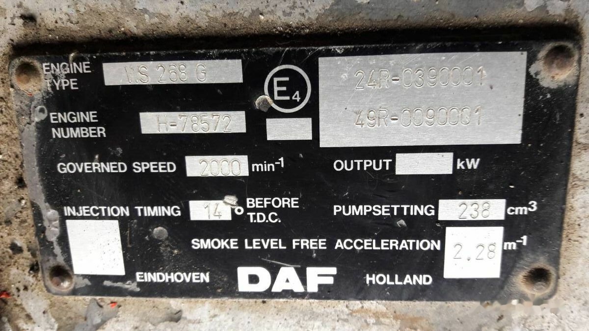 DAF WS268G DAF 95 85 - Motor za Tovornjak: slika 1 DAF WS268G DAF 95 85 - Motor za Tovornjak: slika 1
