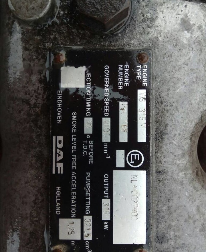 DAF ATI WS315M DAF 95 - Motor za Tovornjak: slika 4 DAF ATI WS315M DAF 95 - Motor za Tovornjak: slika 4