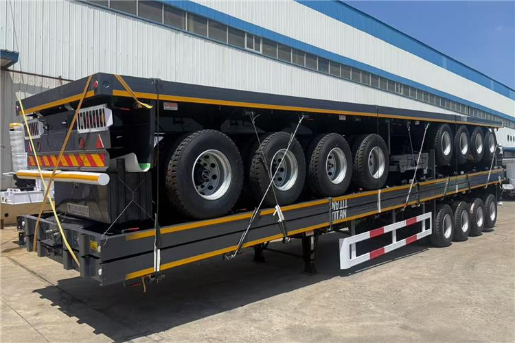 2025 New Model 4 Axle 45ft Flatbed Container Trailer In Zambia - Kontejnerska polprikolica/ Polprikolica z zamenljivim tovoriščem: slika 4 2025 New Model 4 Axle 45ft Flatbed Container Trailer In Zambia - Kontejnerska polprikolica/ Polprikolica z zamenljivim tovoriščem: slika 4