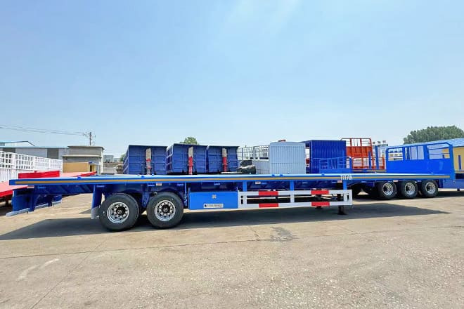 TITAN 2 Axle 45 Ft Flatbed Trailers for Sale in Algeria - Polprikolica s kesonom: slika 2 TITAN 2 Axle 45 Ft Flatbed Trailers for Sale in Algeria - Polprikolica s kesonom: slika 2