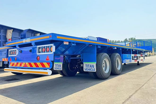 TITAN 2 Axle 45 Ft Flatbed Trailers for Sale in Algeria - Polprikolica s kesonom: slika 4 TITAN 2 Axle 45 Ft Flatbed Trailers for Sale in Algeria - Polprikolica s kesonom: slika 4