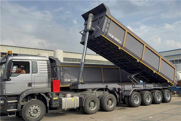 TITAN 4 Axle 80 Ton Dump Trailer for Sale In Cameroon - Kiper polprikolica: slika 1 TITAN 4 Axle 80 Ton Dump Trailer for Sale In Cameroon - Kiper polprikolica: slika 1
