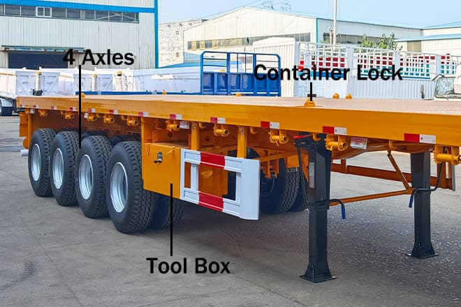 TITAN 4 Axle Heavy Duty Flatbed Trailer for Sale in Mali - Polprikolica s kesonom: slika 4 TITAN 4 Axle Heavy Duty Flatbed Trailer for Sale in Mali - Polprikolica s kesonom: slika 4