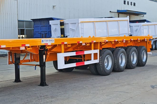 TITAN 40 Foot Flatbed Semi Trailer for Sale in Saudi Arabia - Polprikolica s kesonom: slika 2 TITAN 40 Foot Flatbed Semi Trailer for Sale in Saudi Arabia - Polprikolica s kesonom: slika 2