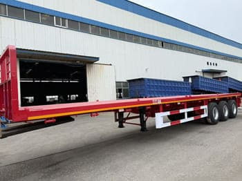 TITAN Flatbed Tri Axle Truck Trailer for Sale in Tanzania - Polprikolica s kesonom: slika 1 TITAN Flatbed Tri Axle Truck Trailer for Sale in Tanzania - Polprikolica s kesonom: slika 1