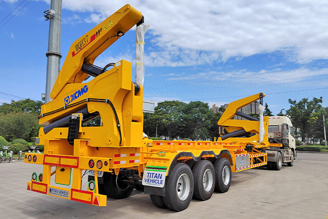 XCMG 40T Container Side Lift Trailer for Sale in Tanzania - Kontejnerska polprikolica/ Polprikolica z zamenljivim tovoriščem: slika 1 XCMG 40T Container Side Lift Trailer for Sale in Tanzania - Kontejnerska polprikolica/ Polprikolica z zamenljivim tovoriščem: slika 1