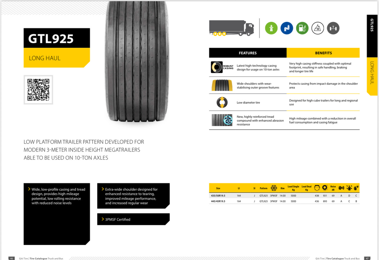 GITI 435 / 50 R 22,5 - Guma za Prikolica: slika 1 GITI 435 / 50 R 22,5 - Guma za Prikolica: slika 1