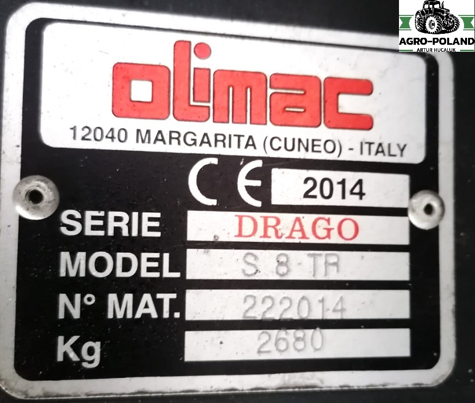 OLIMAC DRAGO S 8 TR - 8X70 - 2014 ROK - Kombajn za koruzo: slika 2 OLIMAC DRAGO S 8 TR - 8X70 - 2014 ROK - Kombajn za koruzo: slika 2