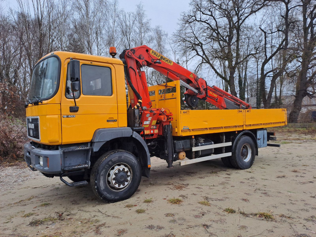 MAN 19.403 Pritsche 4x4 mit Palfingerkran PK 21000 mit Funk - Fernbedienung - Tovornjak z dvigalom: slika 1 MAN 19.403 Pritsche 4x4 mit Palfingerkran PK 21000 mit Funk - Fernbedienung - Tovornjak z dvigalom: slika 1